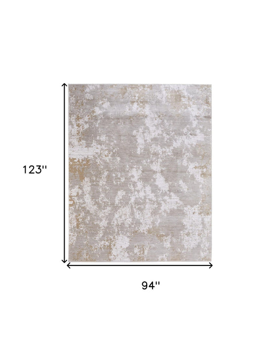 8' x 10' Abstract Power Loom Area Rug - Gray Brown And Ivory