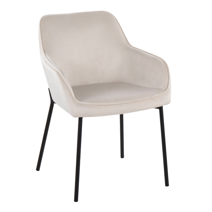 Daniella - Dining Chair - Black Steel And Cream Velvet (Set of 2)