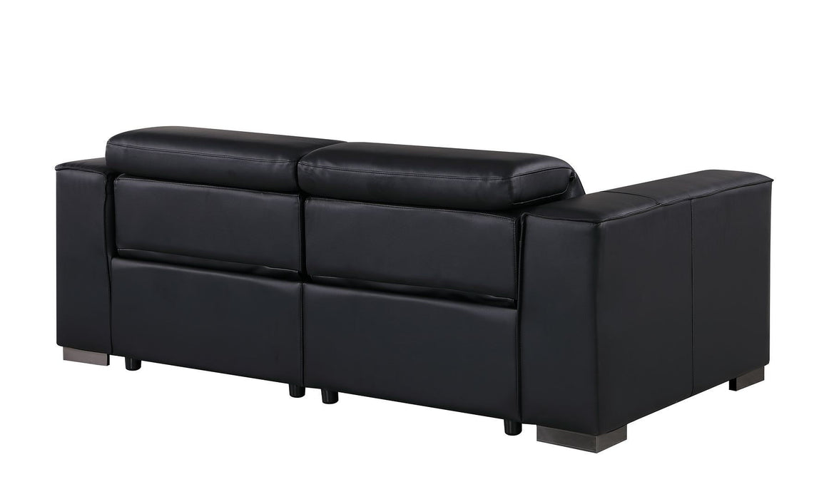Leather Power Reclining Loveseat (720534) - Black / Brown