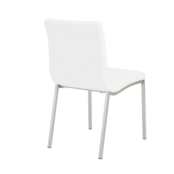 Minimalist Faux Leather Chairs (Set of 2) - White