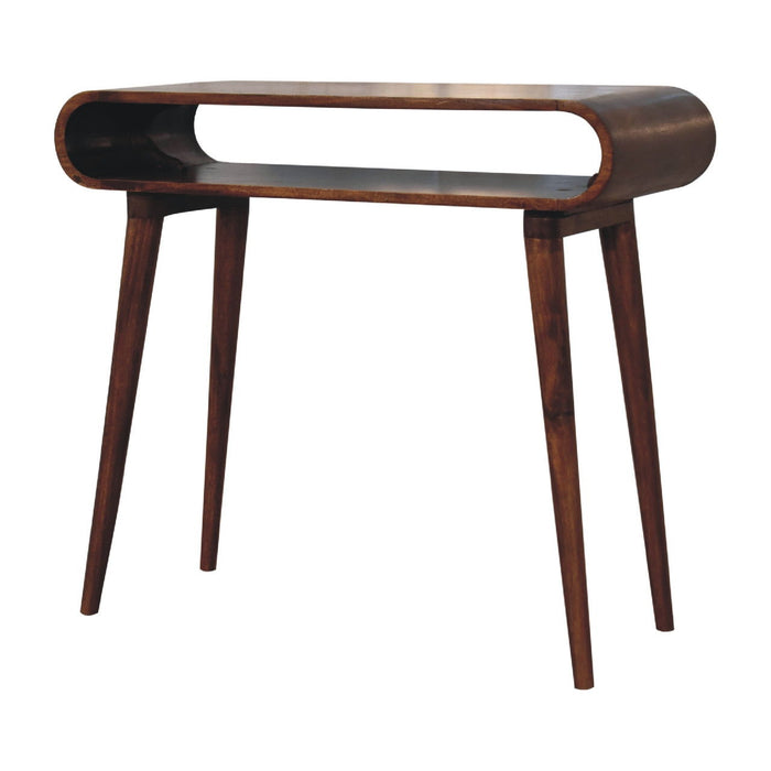 Solid Wood Solid Console Table With Shelf With Two Drawers (719155) - Brown