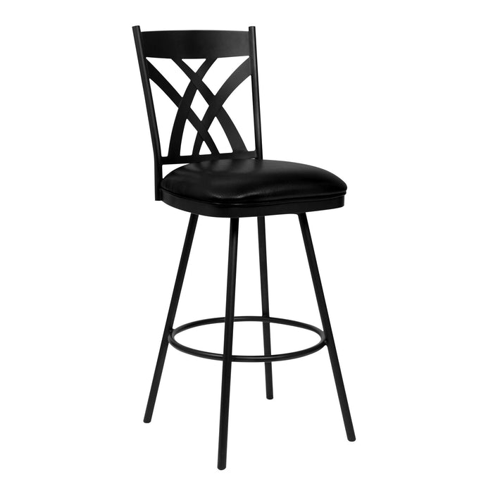24" x 18" x 43" Iron Counter Height Bar Chair - Black