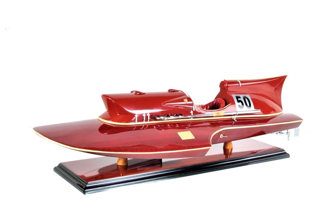 Hand Painted Decorative Boat - Red