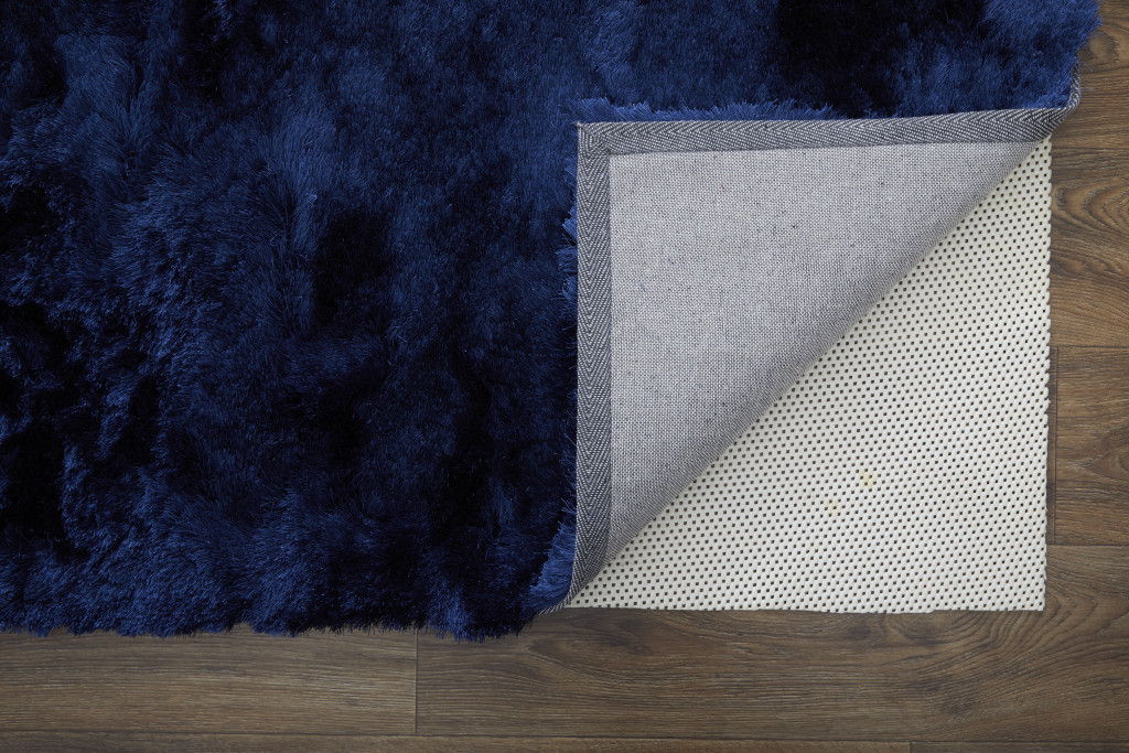 8' x 10' Shag Tufted Handmade Area Rug - Blue And Black
