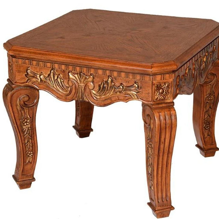 Wood Square End Table - Oak