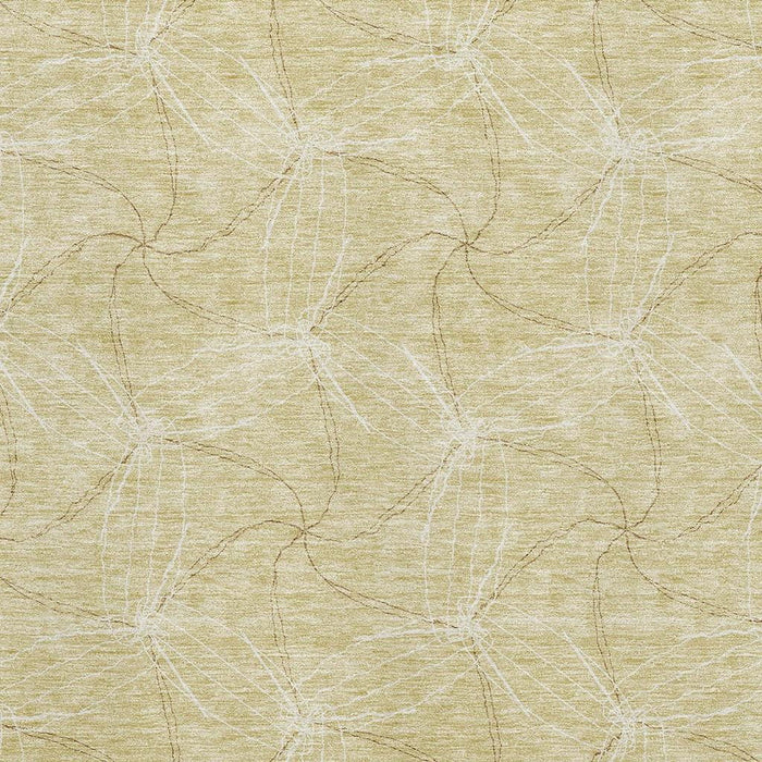 10' X 14' Geometric Washable Area Rug With UV Protection (676614) - Wheat / Ivory