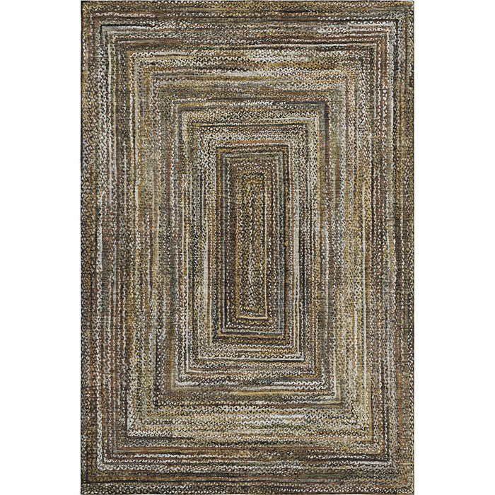 10' X 14' Geometric Washable Area Rug With UV Protection (699232) - Brown / Beige / Gold