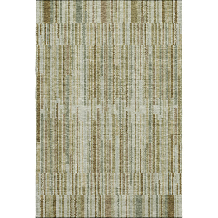 10' X 14' Striped Washable Area Rug With UV Protection (717881) - Khaki / Beige
