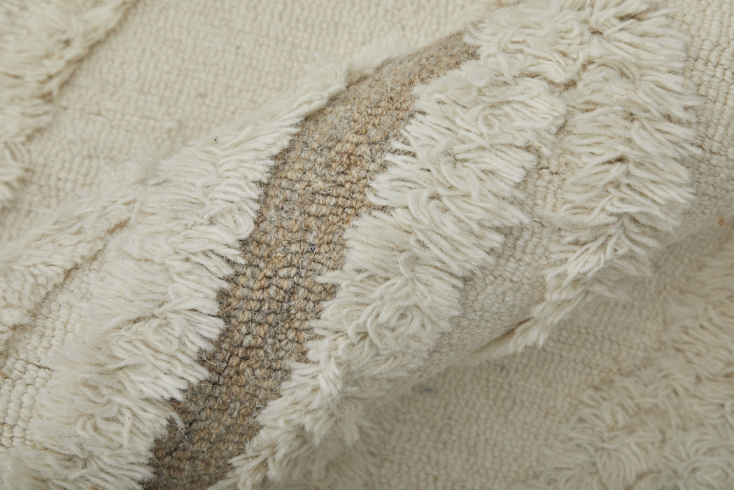 10' x 14' Wool Geometric Hand Tufted Area Rug - Ivory Taupe And Brown