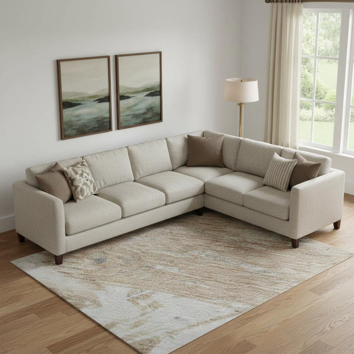 10' X 14' Abstract Washable Area Rug With UV Protection (697914) - Rust / Gray / Ivory