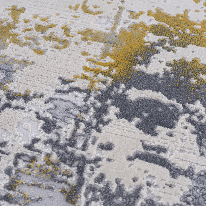 2' X 5' Abstract Area Rug (635332) - Gold / Gray