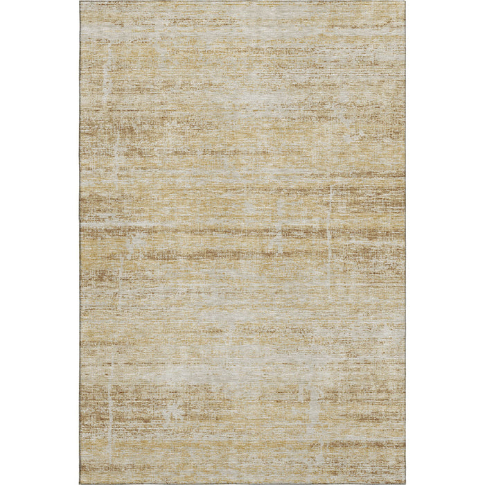 8' X 10' Abstract Washable Area Rug With UV Protection - Gold And Beige