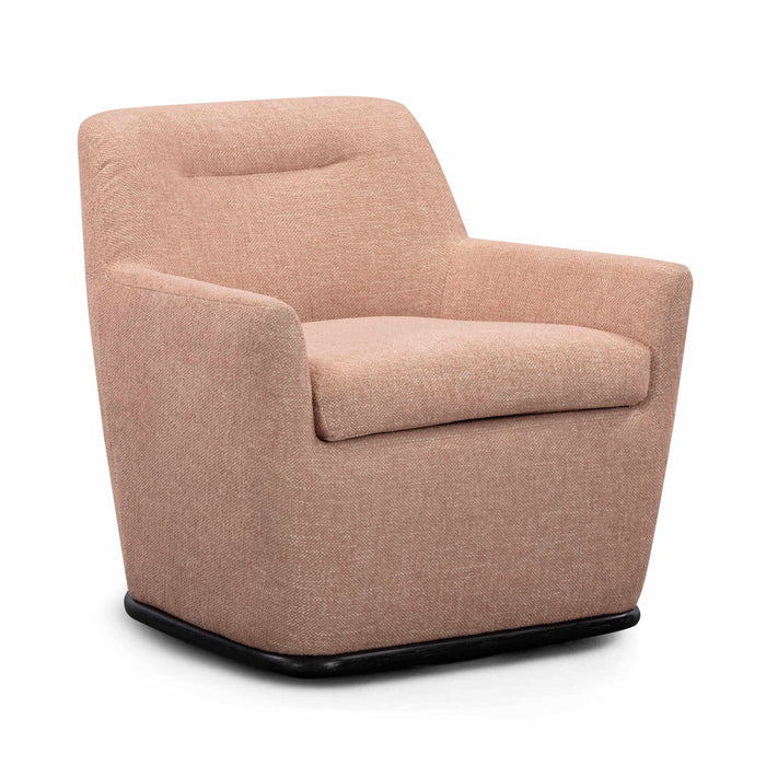Mado - Textured Fabric Swivel Accent Chair - Peach