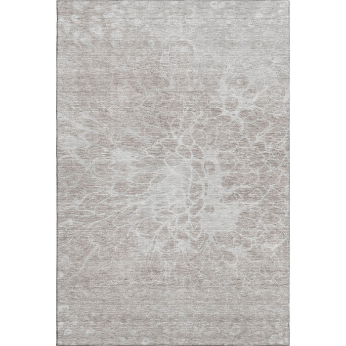 10' X 14' Abstract Washable Area Rug With UV Protection (654626) - Taupe / Ivory