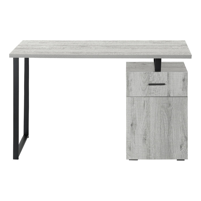 47" Wood And Metal Sled Computer Desk - Gray And Black