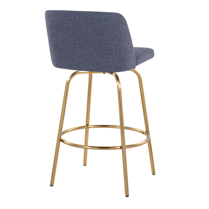 Toriano - 26" Fixed-Height Counter Stool (Set of 2) - Gold Base