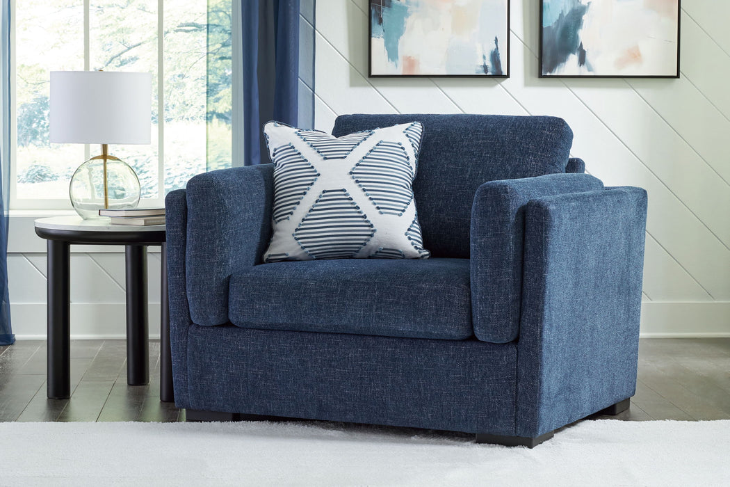 Benchcraft Evansley chair and a half, plush arm chair with soft fabric upholstery and spacious seating, perfect for living room comfort.