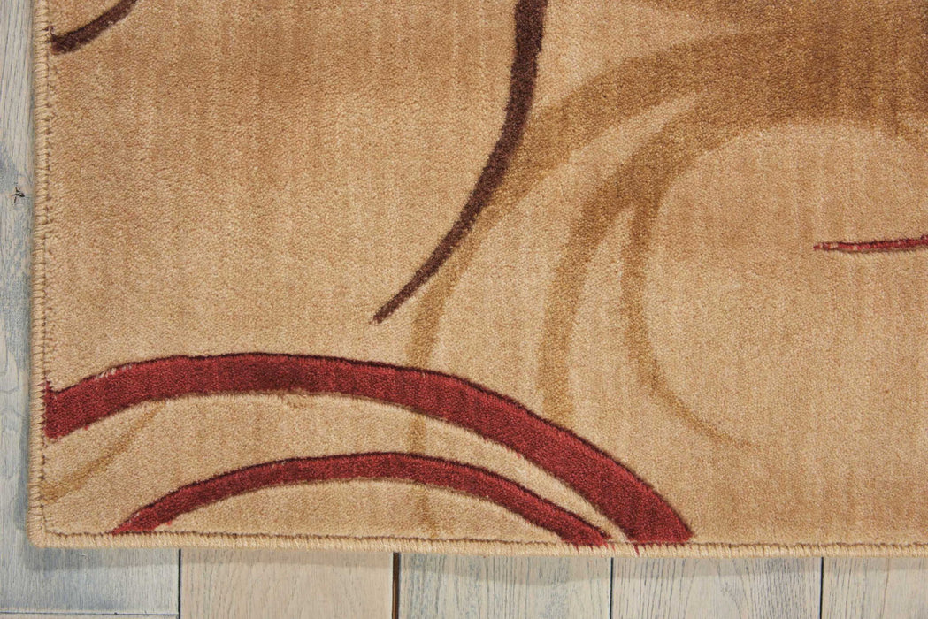 2' X 3' Abstract Non Skid Area Rug (552934) - Beige / Red