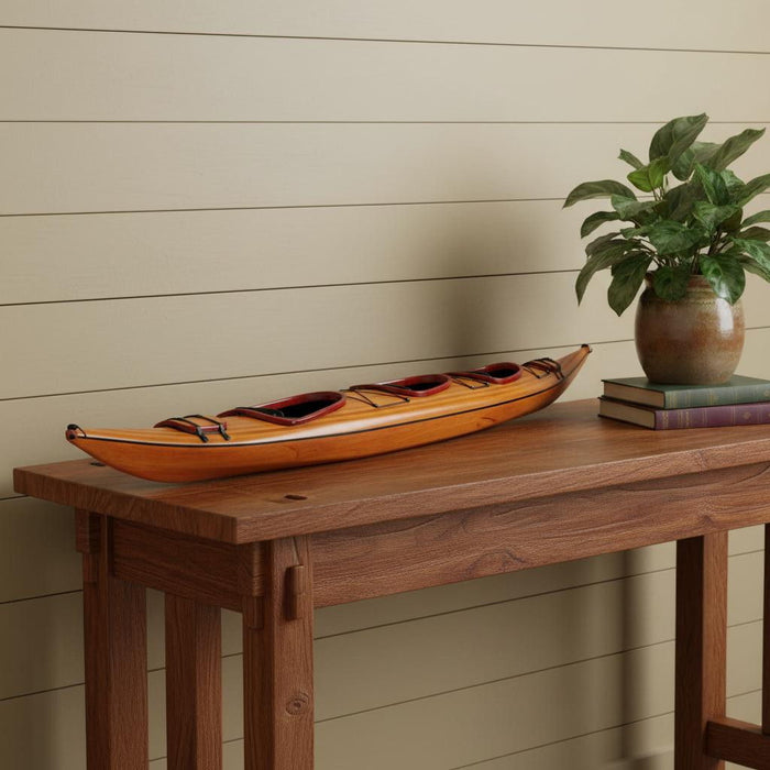 Hand Painted Model Boat (624612) - Light Brown