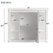 Giga wall-mounted bathroom medicine cabinet with mirror, six open shelves, and adjustable interior storage space.