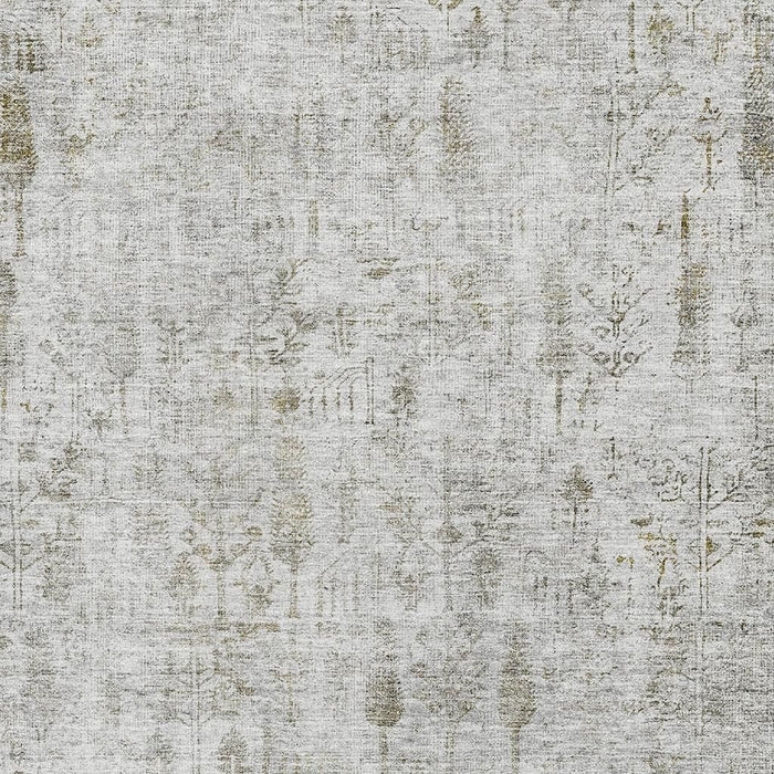10' X 14' Floral Washable Area Rug With UV Protection (684136) - Silver / Ivory / Beige