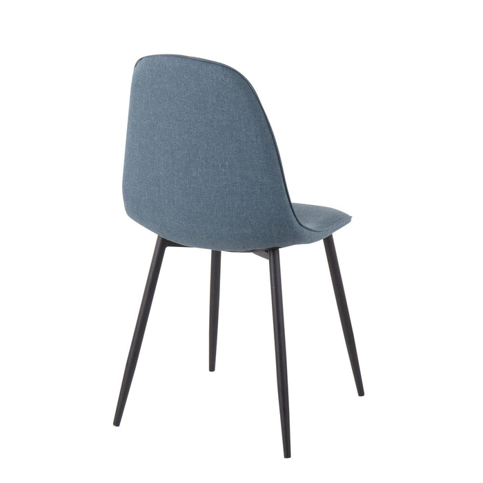 Pebble - Contemporary Chair (Set of 2) - Black Steel, Velvet