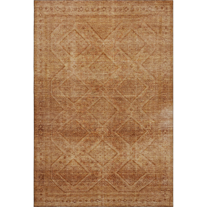 10' X 14' Geometric Washable Area Rug With UV Protection (716749) - Copper / Rust
