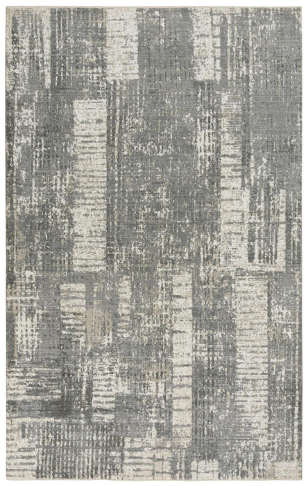 8' X 10' New Zealand Lambs Wool Abstract Hand Carved Handmade Area Rug (747278) - Gray / Light Gray