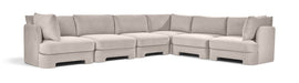 Meridian Furniture Hammond velvet performance fabric 6-piece corner sectional sofa with plush upholstery and modern design.