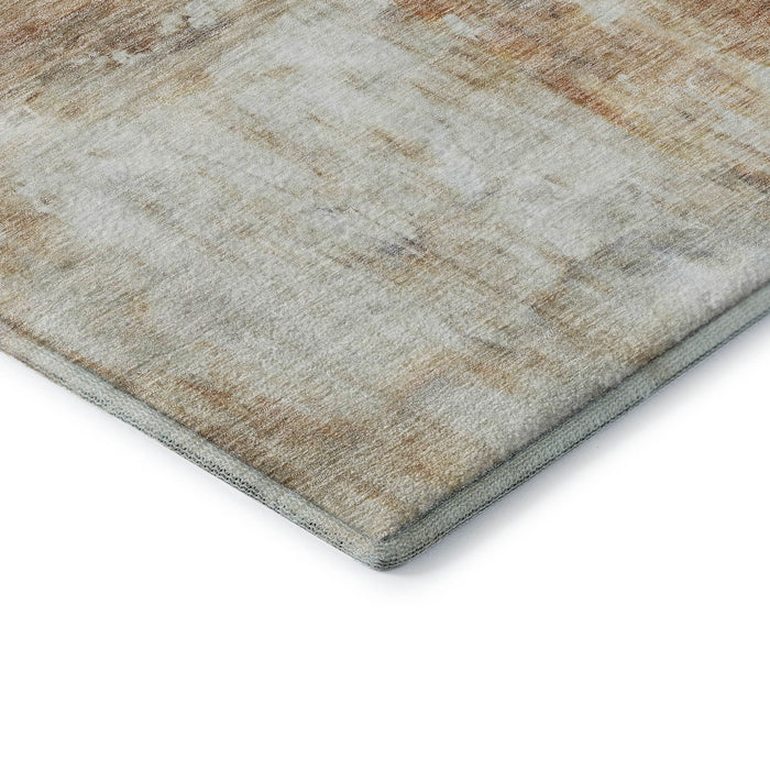 10' X 14' Abstract Washable Area Rug With UV Protection (684178) - Copper / Gray / Ivory