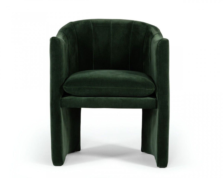 Upholstered Velvet Dining Arm Chair - Green