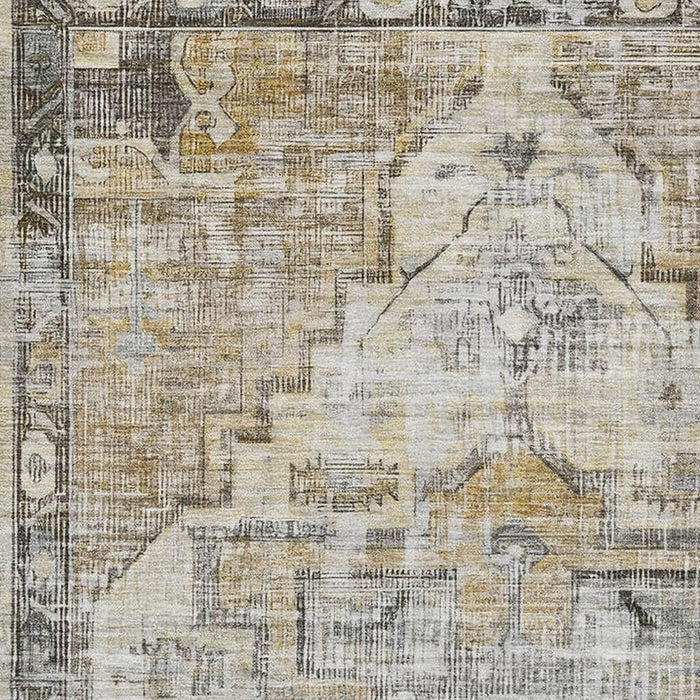 10' X 14' Oriental Washable Area Rug With UV Protection (699382) - Brown / Gray / Silver