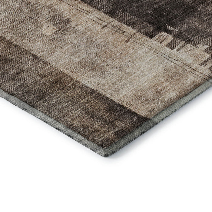 10' X 14' Abstract Washable Area Rug With UV Protection (688334) - Brown / Beige / Taupe