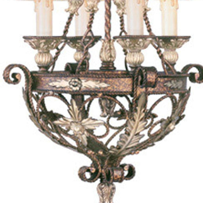 HomeRoots 29-inch bronze metal chandelier with four shades, dimmable lighting and elegant design for modern interior decor.