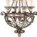 HomeRoots 29-inch bronze metal chandelier with four shades, dimmable lighting and elegant design for modern interior decor.
