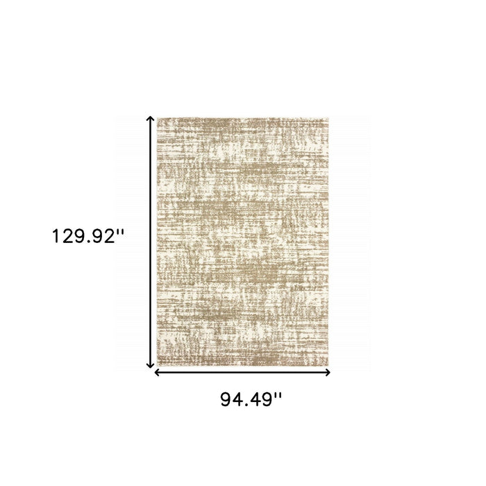 7.9' x 10.8' Abstract Strokes Area Rug - Ivory And Gray