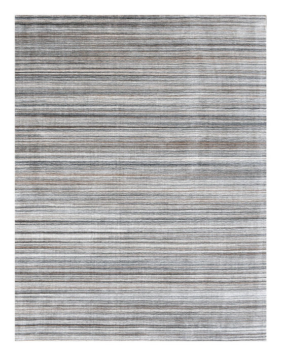 8' x 10' Wool Blend Abstract Stripe Hand Loomed Area Rug - Gray