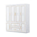 HomeRoots 79-inch six-door two-drawer combo dresser in gold and white, showcasing stylish wardrobe storage with sleek design