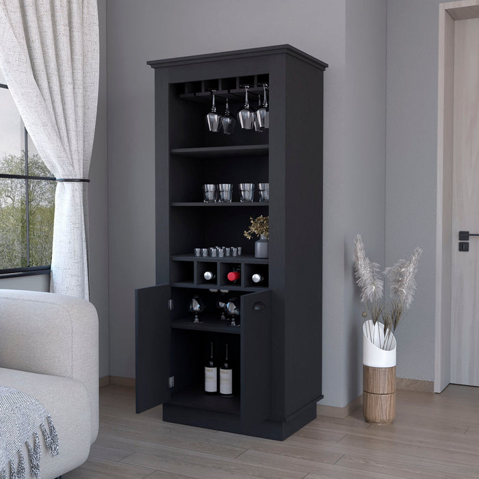 Bar Cabinet With Wine Storage - Black