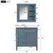 Giga bathroom vanity with medicine cabinet, modern storage, two soft-close doors, and four drawers in a sleek design.