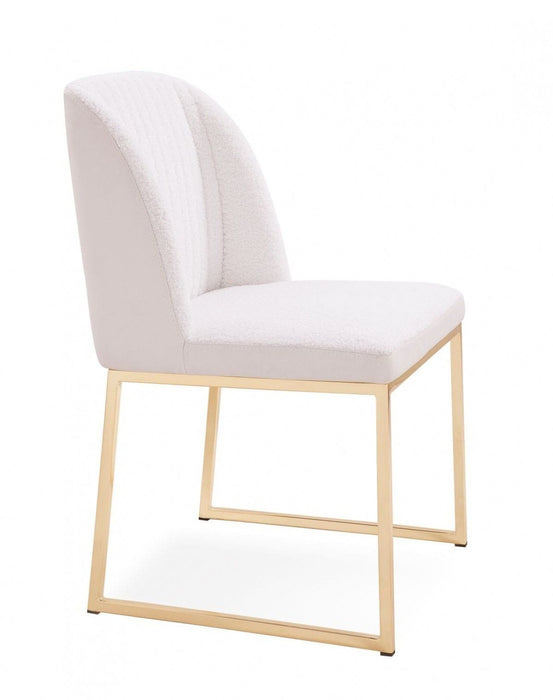 Upholstered Fabric Wing Back Dining Side Chairs (Set of 2) - White