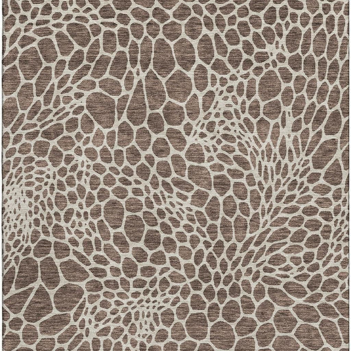 10' X 14' Geometric Washable Area Rug With UV Protection (673043) - Brown / Beige