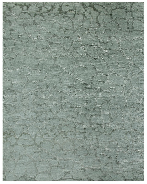 5' X 8' Abstract Hand Knotted Area Rug (744176) - Green / Blue