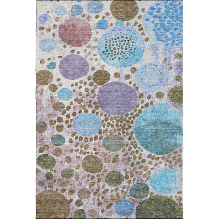 10' X 14' Geometric Washable Area Rug With UV Protection (707269) - Khaki / Blue / Purple
