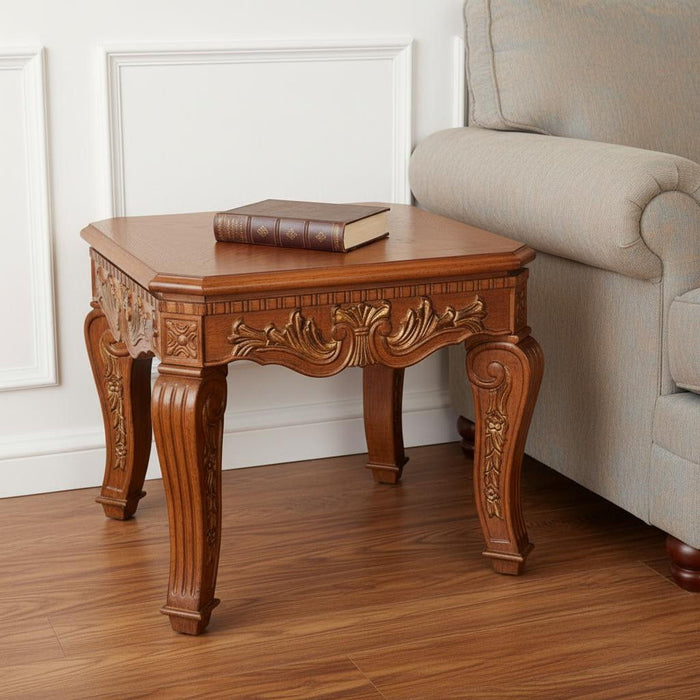 Wood Square End Table - Oak