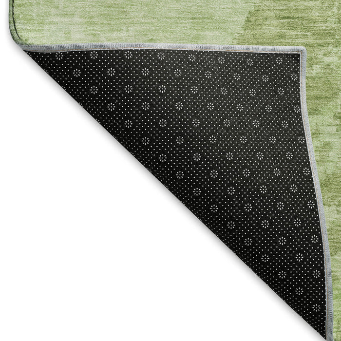 10' X 14' Abstract Washable Area Rug With UV Protection (696146) - Artichoke Green / Ivory