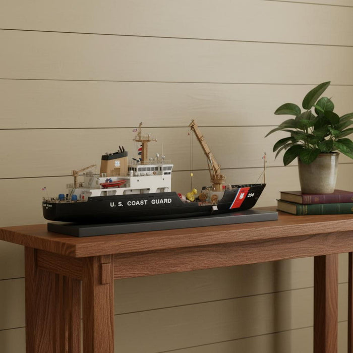 Hand Painted Model Boat (624431) - Black / White