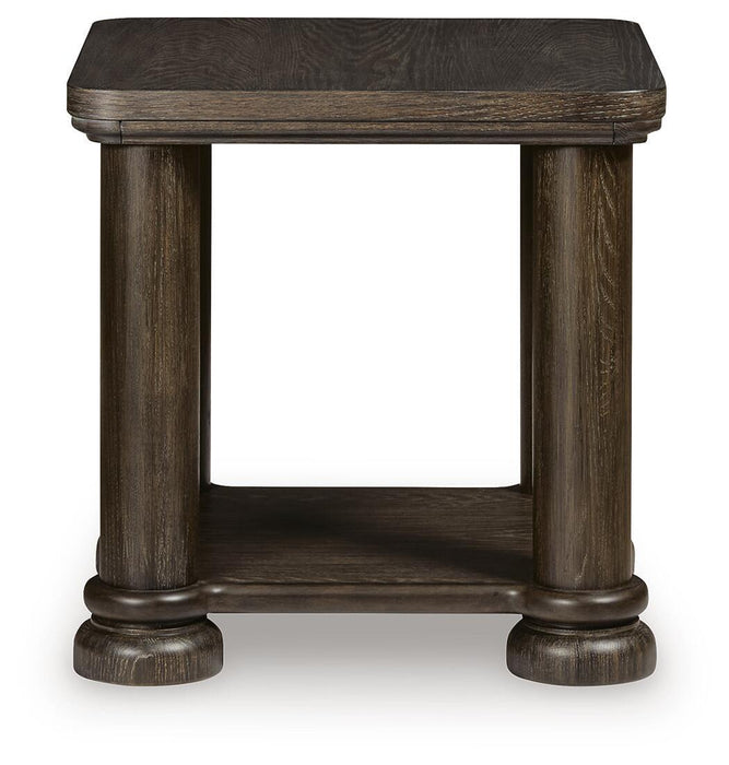 Rectangular Signature Design by Ashley cocktail table with a sleek wooden top and sturdy metal legs.