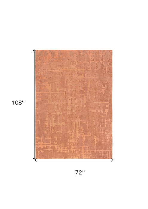 7' x 9' Abstract Non Skid Area Rug - Orange