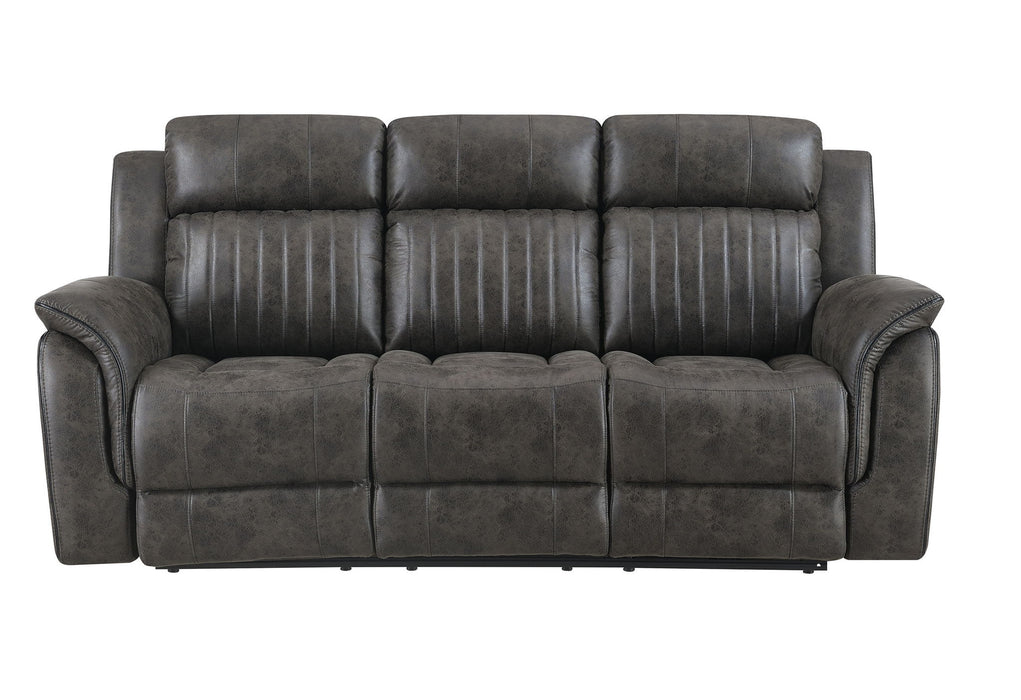Reclining USB Sofa Toss Pillow With Silver Legs - Charcoal